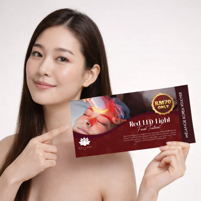Red LED Light Therapy Facial Treatment Voucher Melange Korea